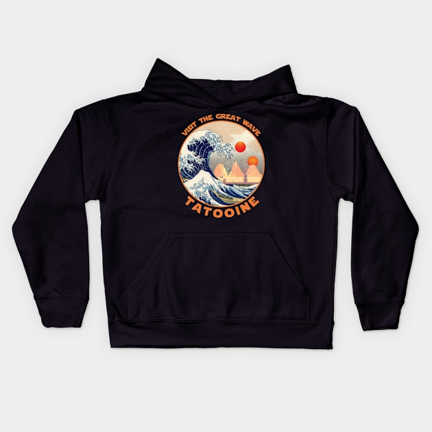 Visit Tatooine Kids Hoodie by balibeachart